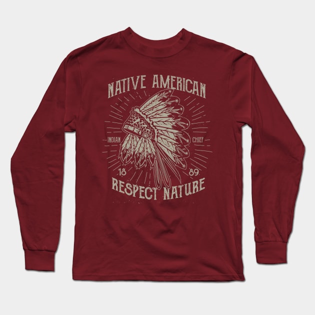 Native American Respect Nature Long Sleeve T-Shirt by JakeRhodes